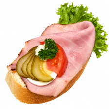 Chlebíček s moravským masem na bramborovém salátě