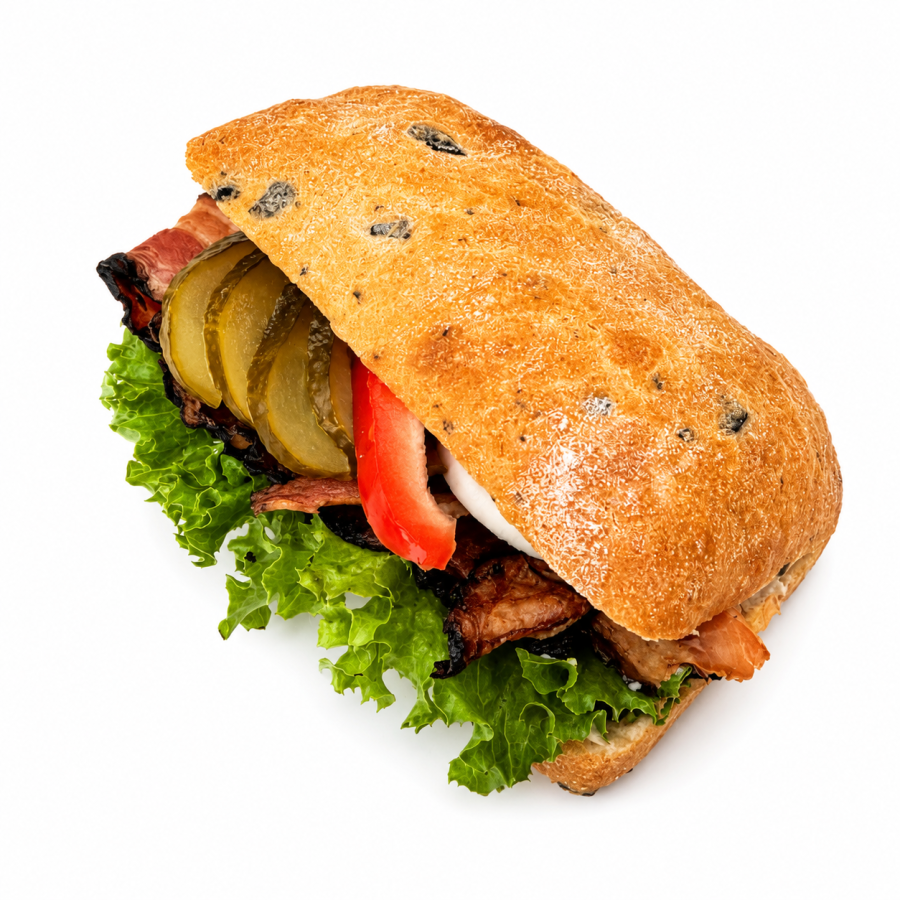 Ciabatta s křupavou anglickou slaninou