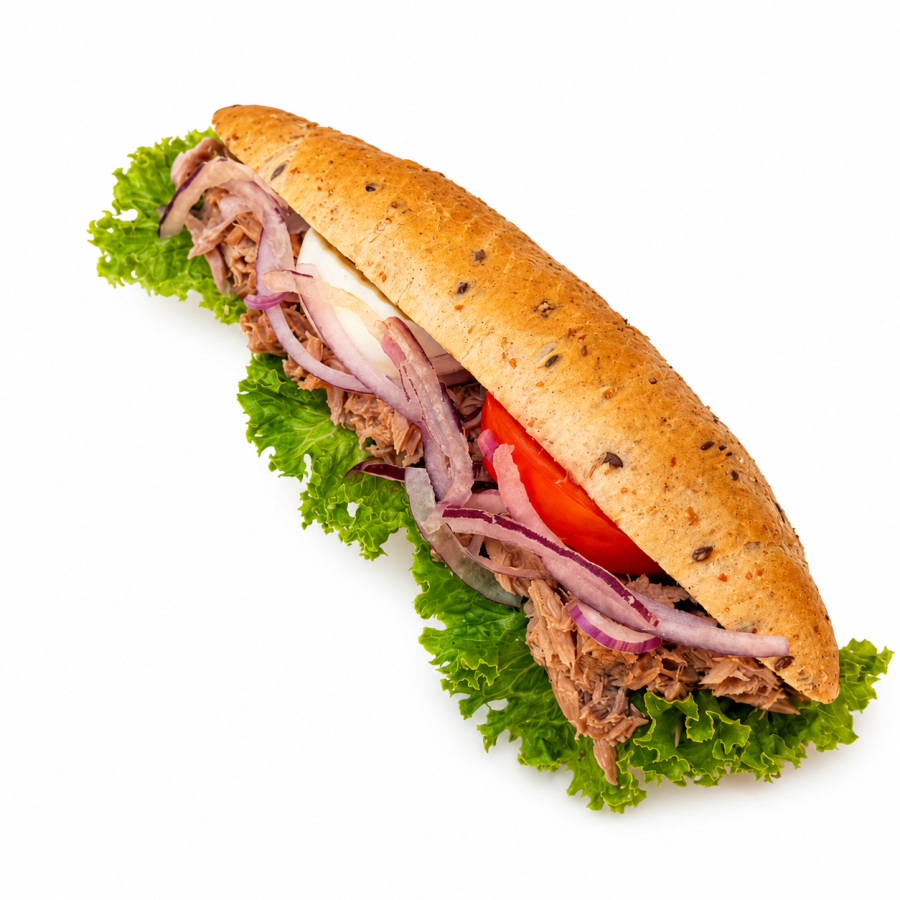 Celozrnný rohlík s tuňákem na majonéze